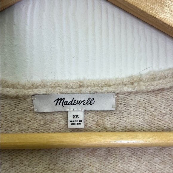 Madewell - Wedged Luxury Forest Green  Stripe V Neck Long Sleeve Sweater Size XS - Picture 10 of 12